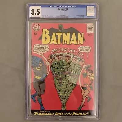 Buy Batman #171 - CGC Graded 3.5 OW/W Pages : 1st Silver Age The Riddler • 499.99£