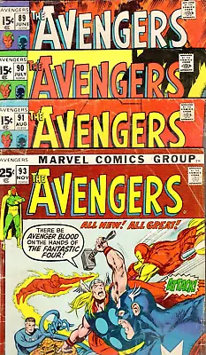Buy Avengers 89 90 91 93  Kree-skrull War!   Neal Adams!   Captain Marvel  Vg- (3.5) • 76.19£