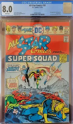 Buy All-Star Comics #58 (1976) CGC 8.0 - 1st Power Girl Kara Zor-L DC Comics Key • 183.23£