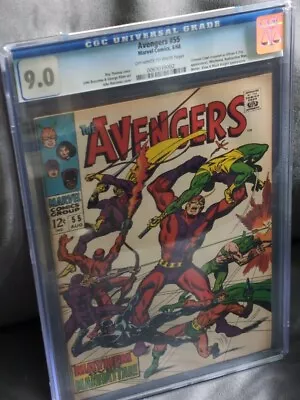 Buy Avengers #55 CGC 9.0 Marvel Comics 1st App Ultron 5 • 198.59£