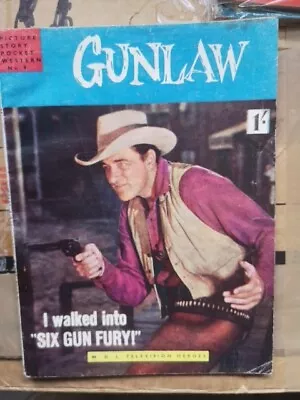 Buy Picture Story Pocket Western 9 Gun Law Gunsmoke James Arness Cover Fleetway Pub. • 3£