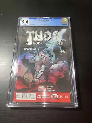 Buy Thor God Of Thunder #10 - CGC 9.4 - Newsstand Variant - Sept 2013 • 75.68£