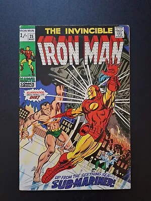 Buy Iron Man #25 Bronze Age Marvel Comics Battle Of Iron Man Vs Sub-Mariner • 10£