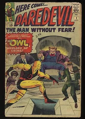 Buy Daredevil #3 FA/GD 1.5 1st Appearance And Origin Of The Owl! Marvel 1964 • 63.49£