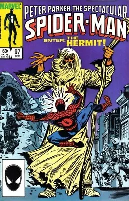 Buy SPECTACULAR SPIDER-MAN #97 F/VF, Direct Marvel Comics 1984 Stock Image • 3.95£