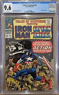 Buy Tales Of Suspense #86 CGC 9.6 WHITE PAGES Mandarin Appearance Marvel 1967 NM+ • 559.66£