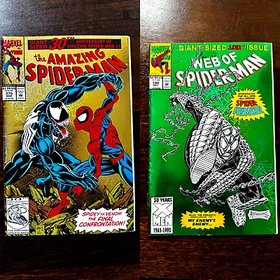 Buy Spider-Man 30th Anniversary Foil Comics AMAZING #375 March WEB OF May 1993 Venom • 30£
