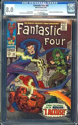 Buy Fantastic Four #65 CGC 8.0 (1967) 1st Appearance Of Ronan The Accuser! L@@K! • 177.88£