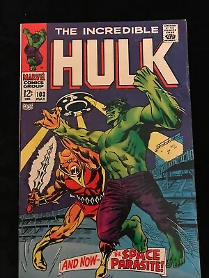 Buy Marvel The Incredible Hulk #103 1st App. Of Space Parasite KEY Silver Age 5/1968 • 56.76£