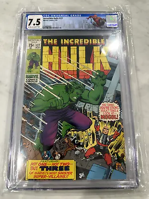 Buy Incredible Hulk (1962) #127 Mole Man Mogol And Tyrannus App Marvel 1970 CGC 7.5 • 93.98£