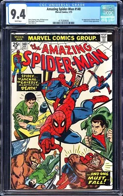 Buy Amazing Spider-Man #140 CGC 9.4 (1975) 1st Appearance Of Gloria Grant! L@@K! • 143.31£