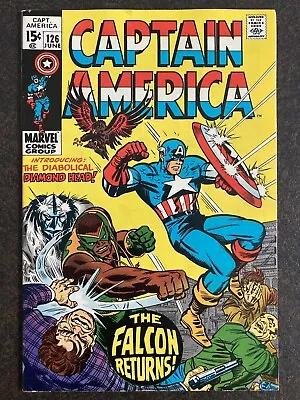 Buy Captain America 126 1st Falcon Cap Diamondhead 1970 Stan Lee Jack Kirby Colan Vf • 41.50£