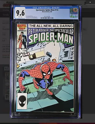 Buy 🔑🔥 Spectacular Spider-Man #114 CGC 9.6 White Pages 1986 🔑💎 • 33.57£