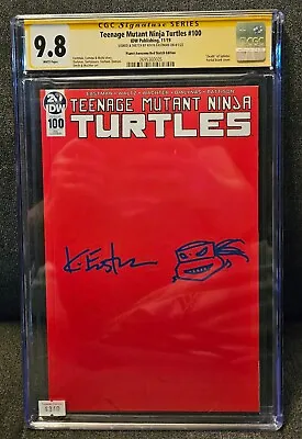 Buy Teenage Mutant Ninja Turtles #100 Red Signed & Sketch Kevin Eastman CGC 9.8 SS • 220.13£