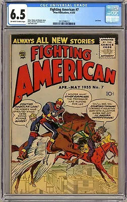 Buy Fighting American #7 Cgc 6.5 Off-white To White Pages Prize Publications 1955 • 252.89£