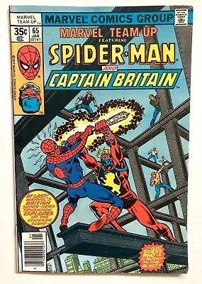 Buy Marvel Team-Up 65 (8.0/VF)  1st US App Captain Britain! Spider-Man Byrne 1978KEY • 34.03£