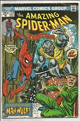 Buy Amazing Spider-Man #124 - FIRST MAN-WOLF - 1973 • 39.58£