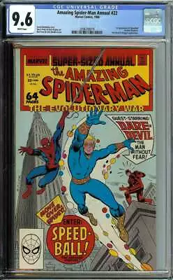 Buy Amazing Spider-man Annual #22 Cgc 9.6 White Pages // 1st App Speedball 1988 • 55.34£