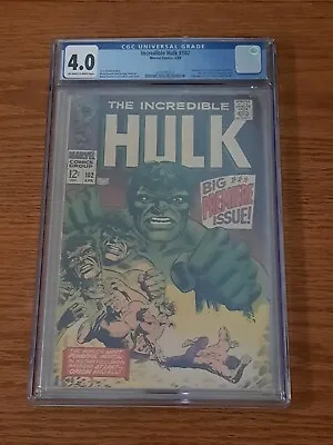 Buy Incredible Hulk #102 CGC 4.0 (Marvel, 1968) *7th Solo Issue* Silver Age* • 157.69£