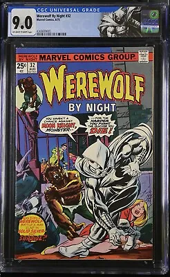 Buy Werewolf By Night #32 Cgc 9.0 Ow/wh Pages / Origin + 1st App Of Moon Knight 1975 • 1,976.51£