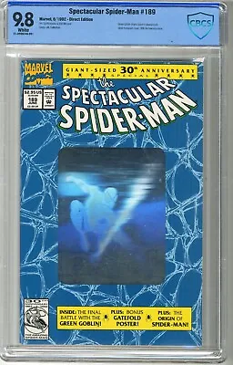Buy Spectacular Spider-Man  #189  CBCS   9.8  NMMT   Wht Pgs  6/92  Green Goblin (Ha • 107.94£