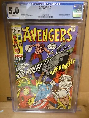 Buy Marvel Comics Avengers 80 1st Appearance Red Wolf CGC 5.0 1970 • 179.99£