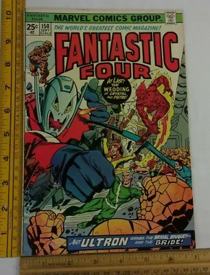 Buy Fantastic Four 150 Comic Book 1970s VF Crystal & Quicksilver Wedding Ultron • 29.19£