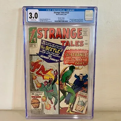 Buy Strange Tales #123 1st App & Origin Of The Beetle CGC 3.0 OWP  UK Price Variant • 79.06£
