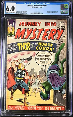 Buy Journey Into Mystery #98 *key* First Human Cobra! Cgc 6.0 Silver Age Thor! • 158.89£