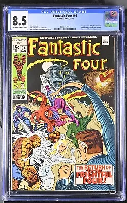 Buy Marvel Fantastic Four #94 1/70 Cgc 8.5 Vf+ 1st Agatha Harkness Frightful Four 🔥 • 315.49£