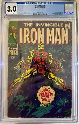 Buy Iron Man #1 - 1968 - Silver Age Key - First Solo Iron Man Title - CGC 3.0 • 400£