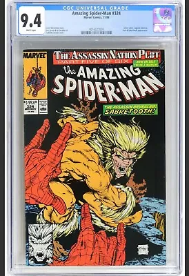 Buy Amazing Spider-Man #324 (1989) - CGC 9.4 - McFarlane Sabretooth Cover • 55.60£