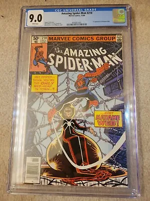 Buy Amazing Spider-man #210 CGC 9.0 1980 White Pages Newsstand 1st Madame Web! Movie • 118.73£