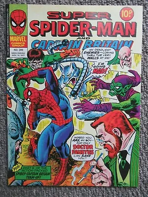 Buy Marvel UK  Spider Man And Captain Britain Comic #249  16th November 1977 • 8£