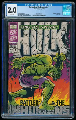 Buy Incredible Hulk Annual #1 1968 CGC 2.0 Silver Age Marvel Comic Book Classic Cvr! • 94.87£