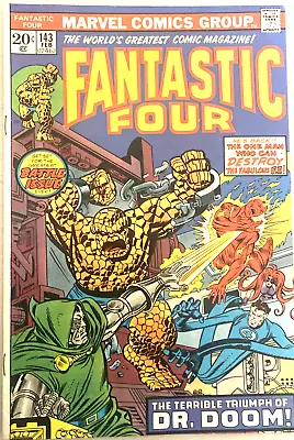 Buy Fantastic Four # 143. Feb. 1974. Vfn+ 8.5. Doctor Doom. Gil Kane-cover • 22.99£