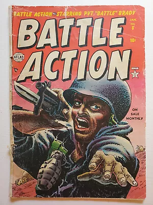 Buy Battle Action #8 January 1953 Timely Atlas Pre-Code Krigstein Story Burgos Cover • 23.72£