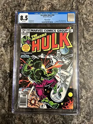 Buy Incredible Hulk #250 Marvel Comics 1980 CGC 8.5 White Pages Silver Surfer App • 78.87£