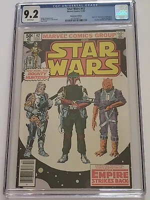 Buy Star Wars #42 (1980) CGC 9.2 Newsstand 1st Appearance Boba Fett Marvel Comics • 259.84£