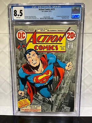 Buy Action Comics #419, Cgc 8.5, White Pages, Classic Neal Adams Cover! • 345.39£
