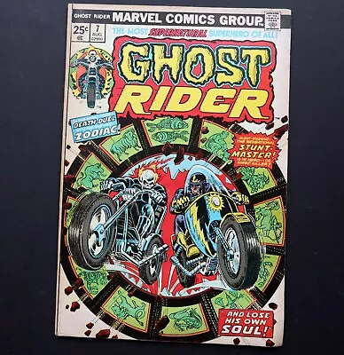 Buy Ghost Rider Vol 1 #7 Aug 1974 Death-Dual With One Man Zodiac Cents Issue • 2.75£