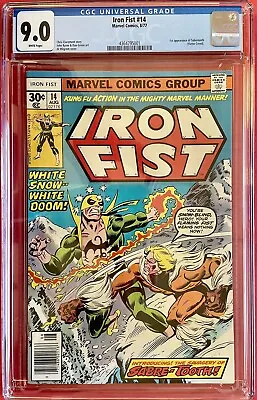 Buy Iron Fist #14 1st Appearance Of Sabretooth CGC 9.0 VF/NM (1977) • 499£