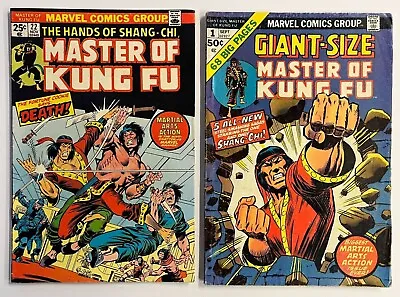 Buy MARVEL SHANG-CHI MASTER OF KUNG FU (1974) Lot Of 2 COMICS #22VF GIANT SIZE #1 VG • 15.09£