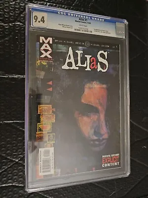 Buy Alias #1 CGC 9.4 NM White Pages 1st Appearance Of Jessica Jones 1st MAX Title  • 78.87£