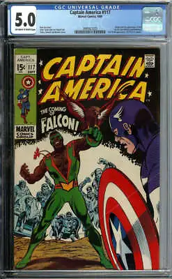 Buy Captain America #117 Cgc 5.0 Ow/wh Pages // 1st Appearance Of Falcon 1969 • 180.96£