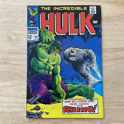 Buy The Incredible Hulk #104 (1968) 4th App. Of Rhino • 152.61£