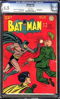 Buy DC Batman #28 CGC 5.5 White Pages 1945 - Golden Age Joker Appearance • 869.67£