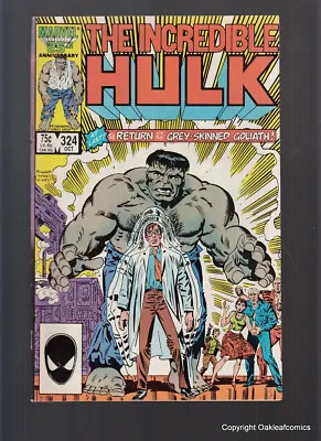 Buy Incredible Hulk 324 Marvel Comic 1987 Return Of Grey Hulk F-VF • 15.83£
