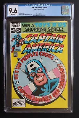 Buy Captain America #250 For President 1980 1st Zimmer MLA Gundersen BYRNE CGC 9.6 • 60.18£