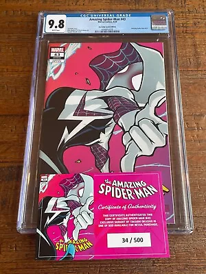 Buy Amazing Spider-man #43 Cgc 9.8 Takashi Okazaki Spider-gwen Variant Le 500 W Coa • 94.87£